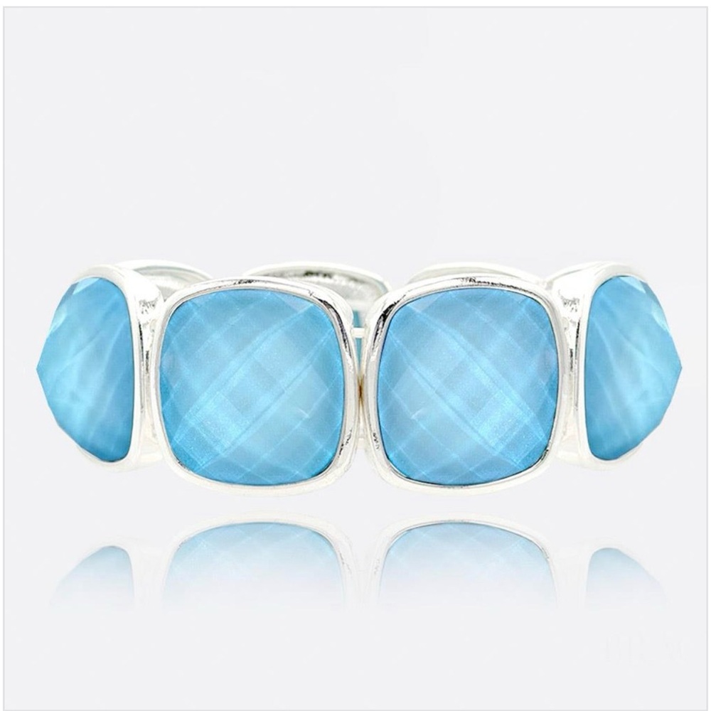 Silver and Blue Gemstone Bracelet